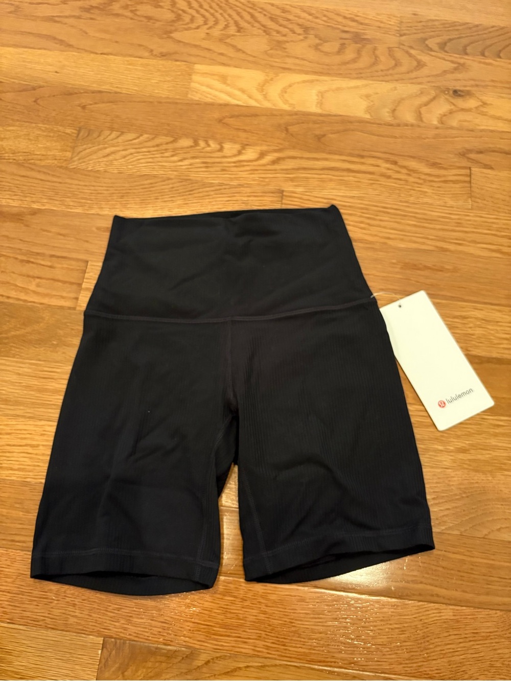 lululemon athletica Black Ribbed High-Waist Bike Shorts